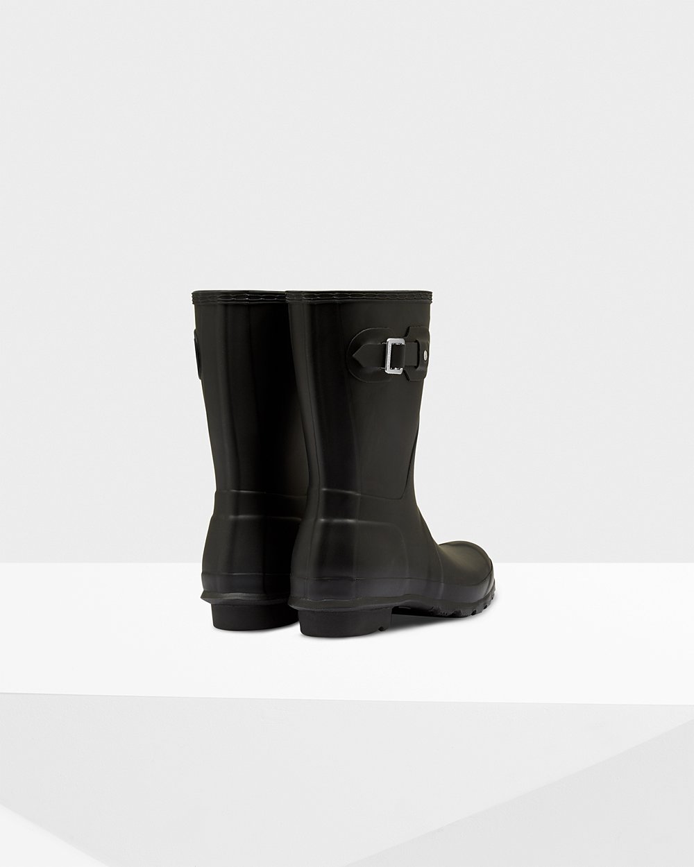 Botas de Lluvia Cortas Hunter Mujer - Original - Negros - UXKBZTJ-97